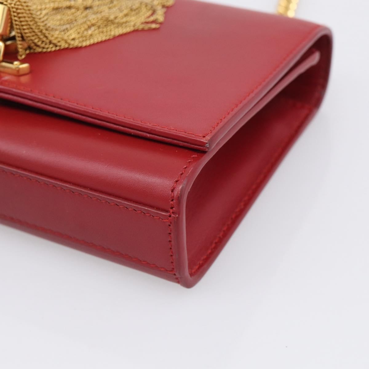 Saint Laurent Classic Monogram Leather Red Leather Crossbody Bag Bag (Pre-Owned)