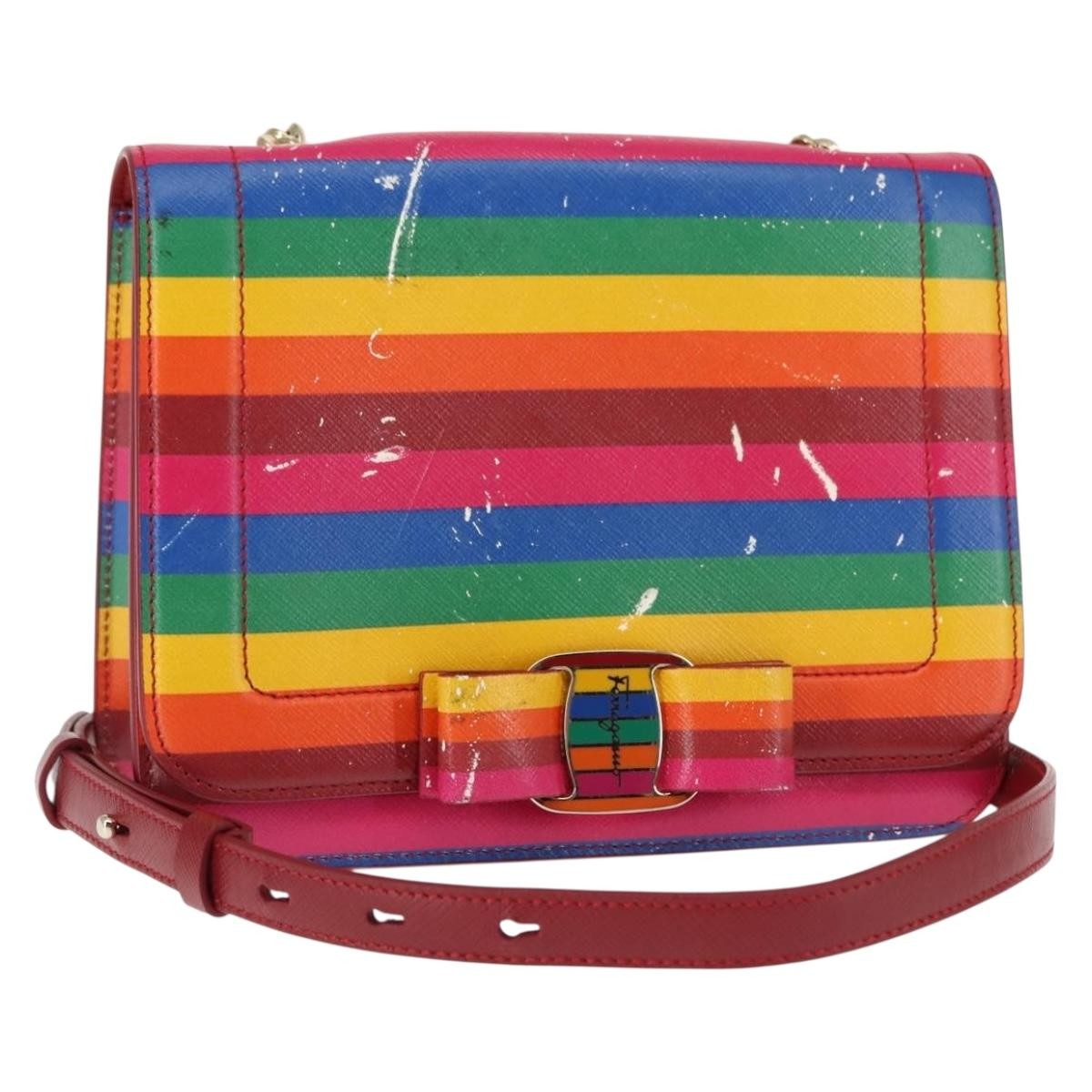 Salvatore Ferragamo Vara Bow Leather Multicolour Leather Crossbody Bag Bag (Pre-Owned)