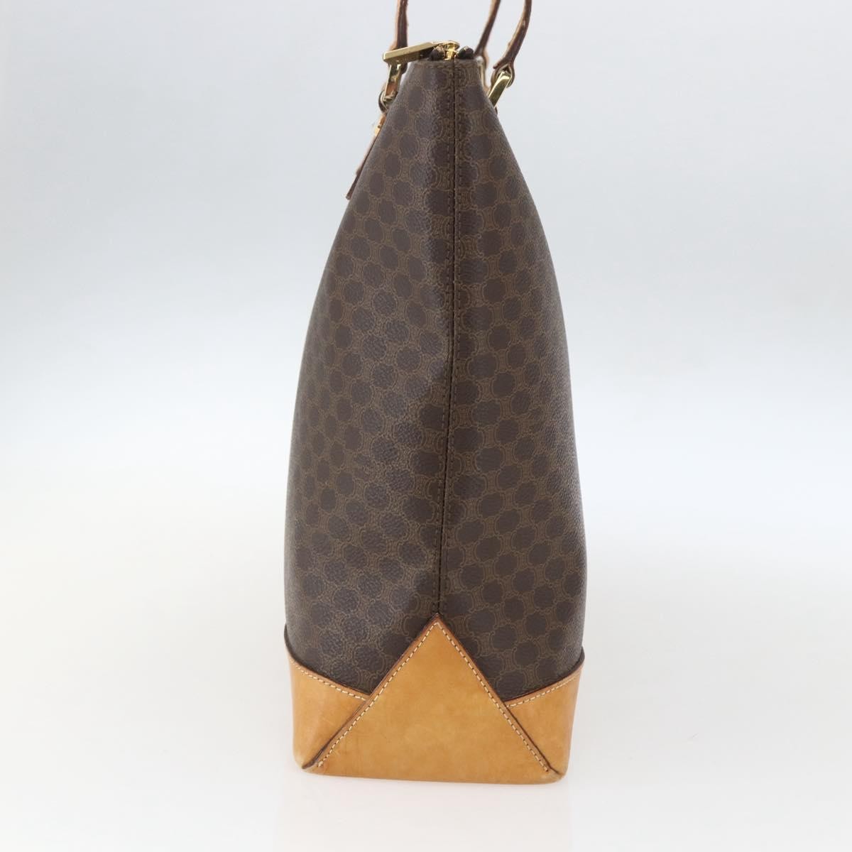 Celine Vintage Macadam Canvas And Leather Brown Canvas Tote Bag Bag (Pre-Owned)