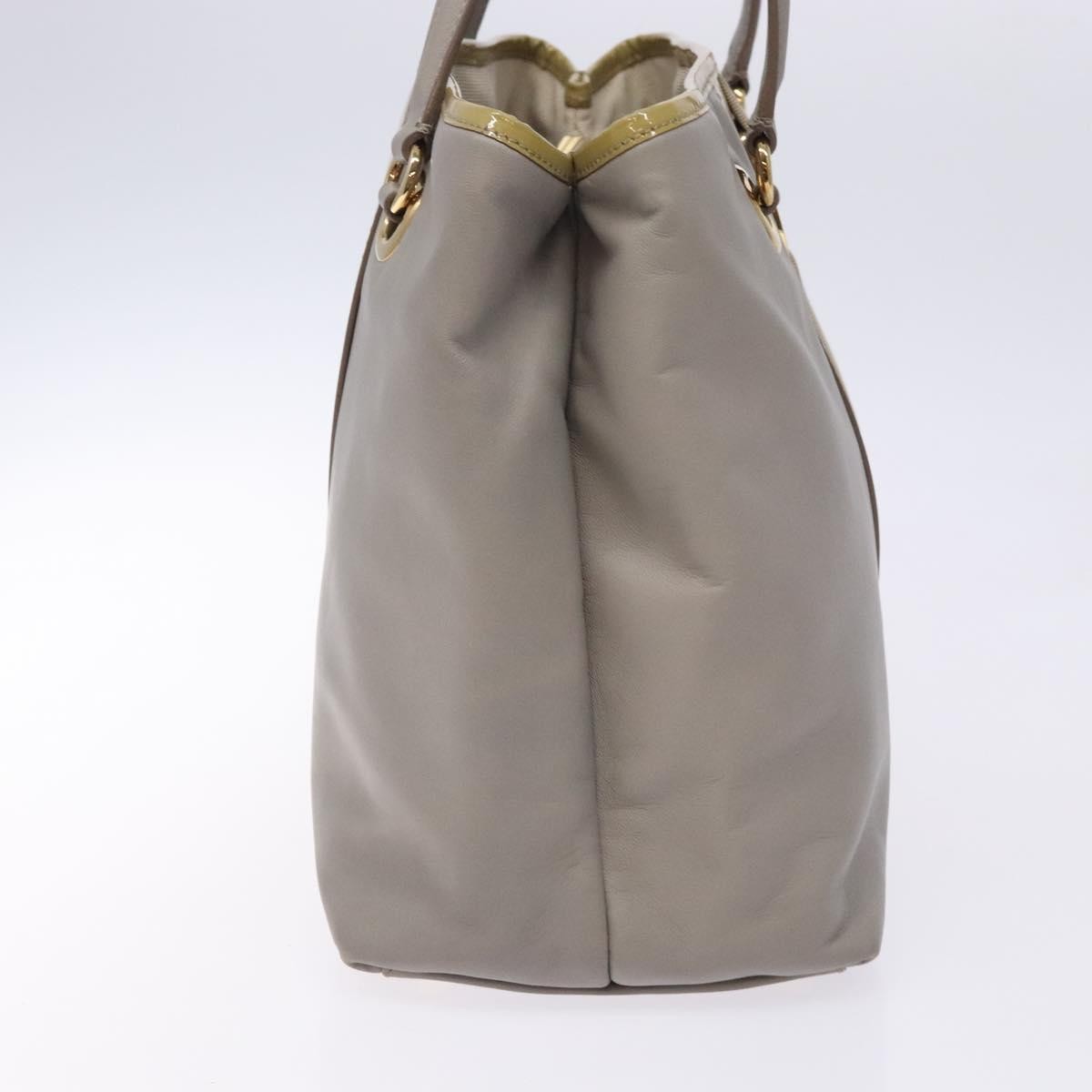 Salvatore Ferragamo Vala Leather Gray Leather Handbag (Pre-Owned)