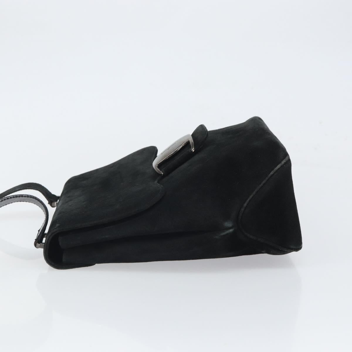 Salvatore Ferragamo Vala Suede Black Suede Shoulder Bag Bag (Pre-Owned)