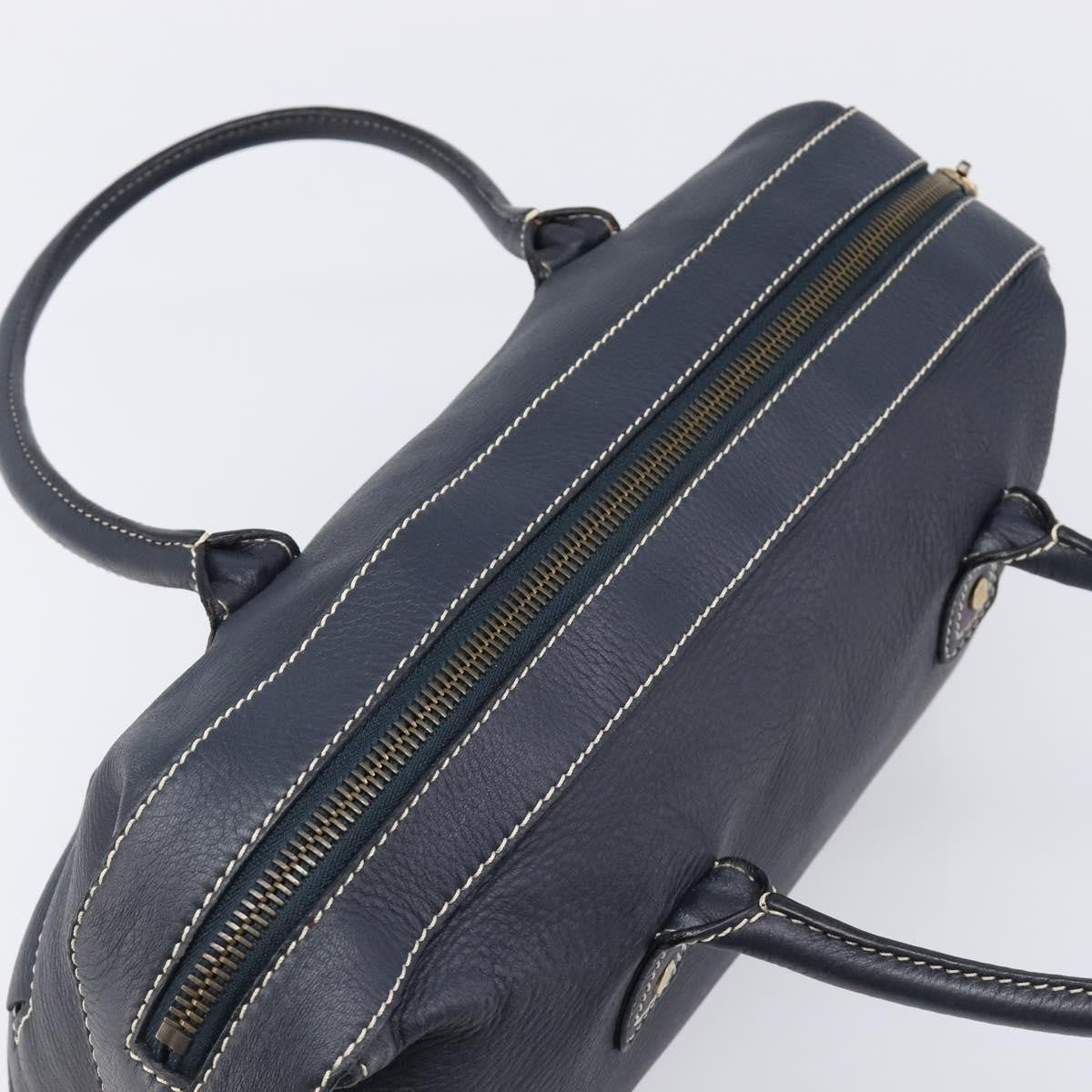 Celine Top Handle Leather Black Leather Handbag (Pre-Owned)