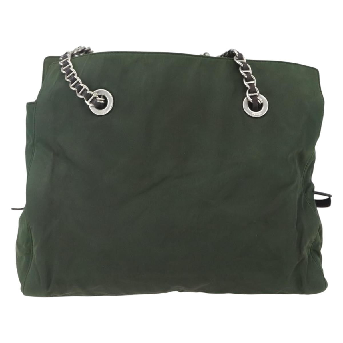 Prada Re-Edition 1995 Chain Quilted Re-Nylon Khaki Nylon Tote Bag Bag (Pre-Owned)