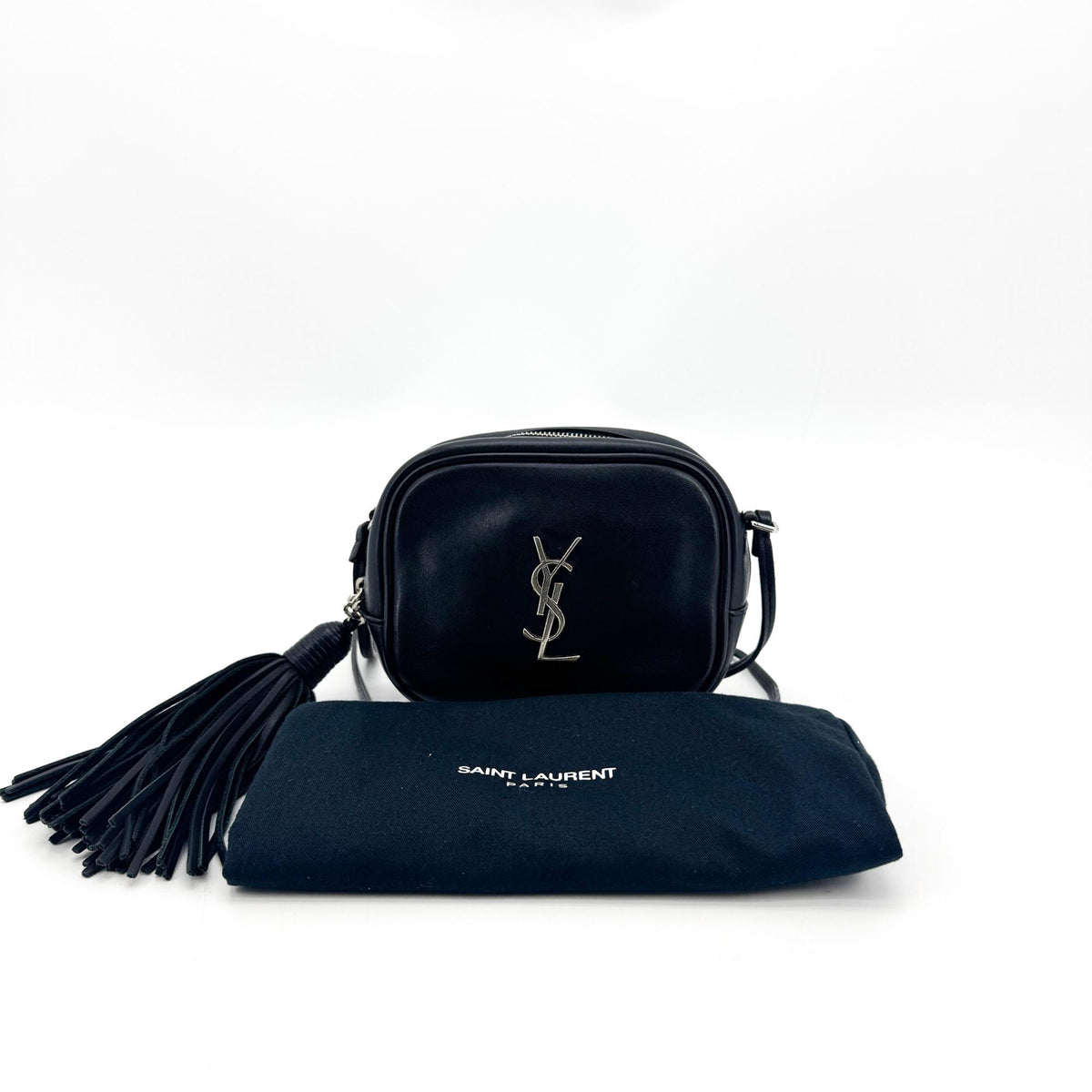 Saint Laurent Classic Monogram Blogger Leather Black Leather Crossbody Bag Bag (Pre-Owned)