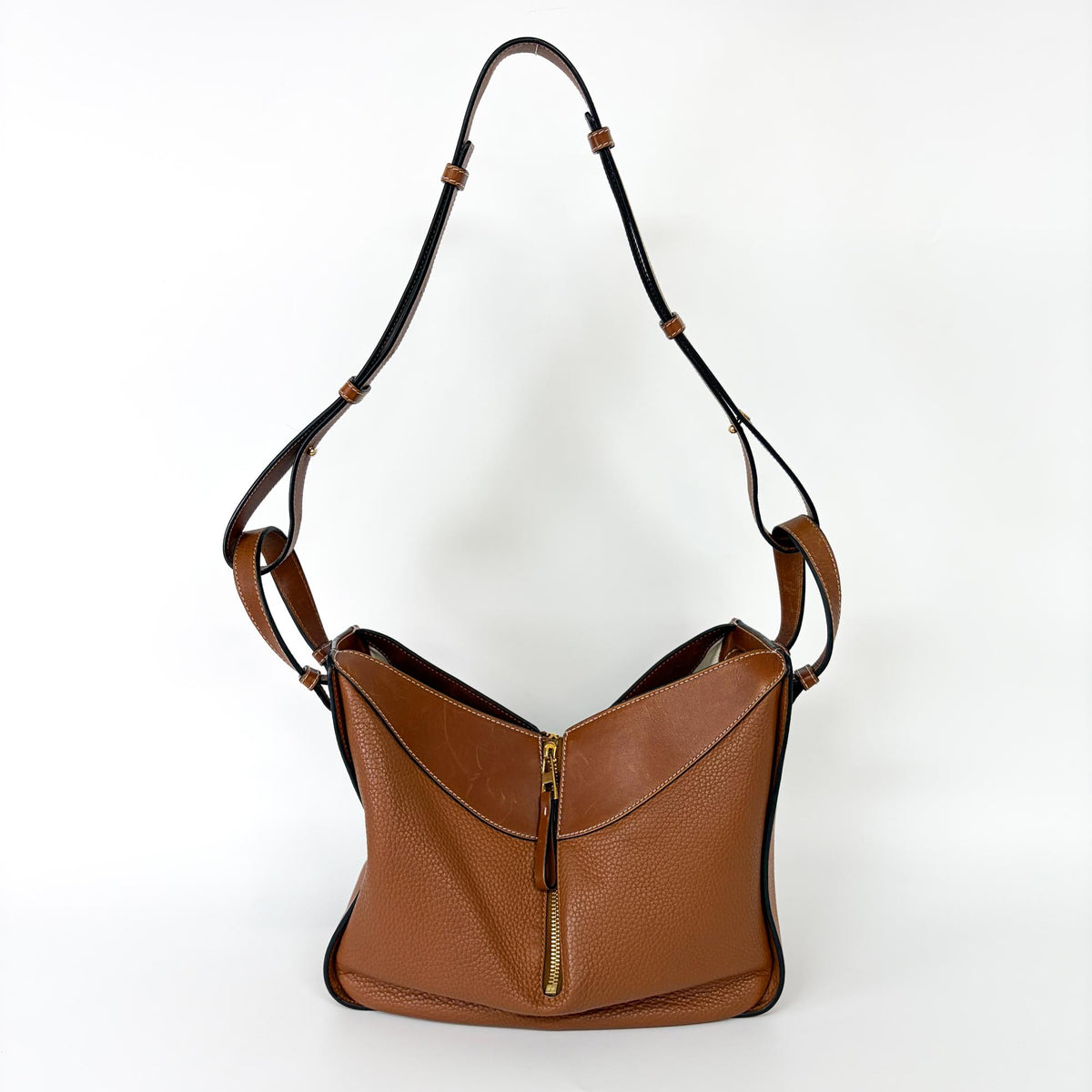 Loewe Hammock Leather Brown Leather Handbag (Pre-Owned)