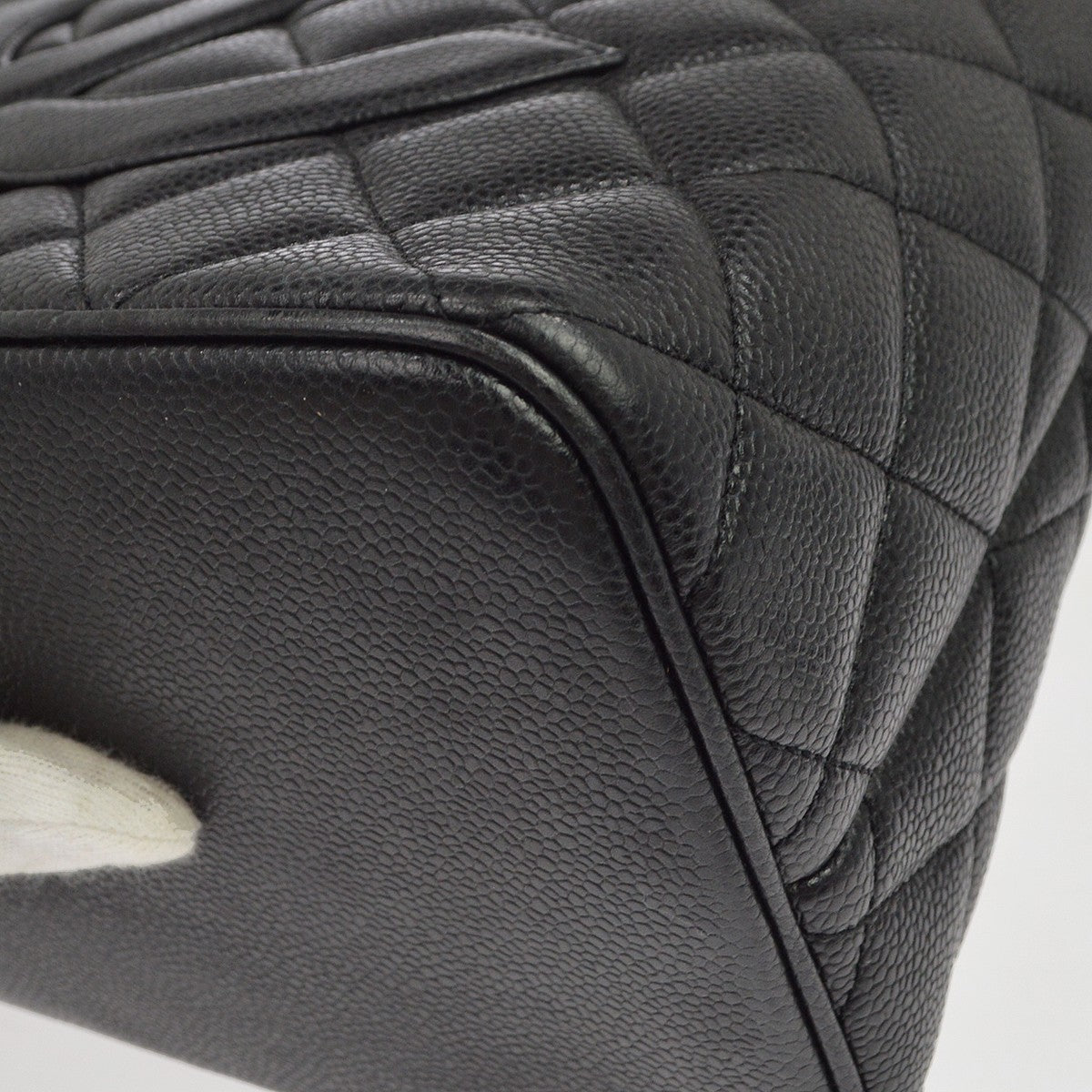 Chanel Medallion Tote Quilted Caviar Black Leather Tote Bag Bag (Pre-Owned)