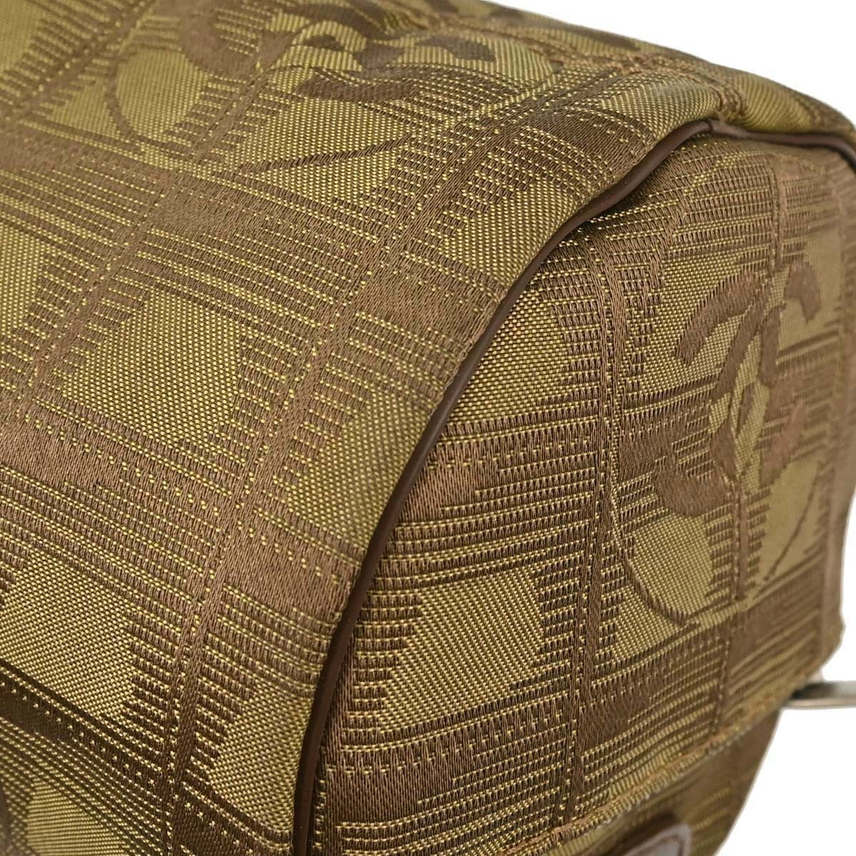 Chanel Travel Line Barrel Nylon Khaki Nylon Travel Bag Bag (Pre-Owned)
