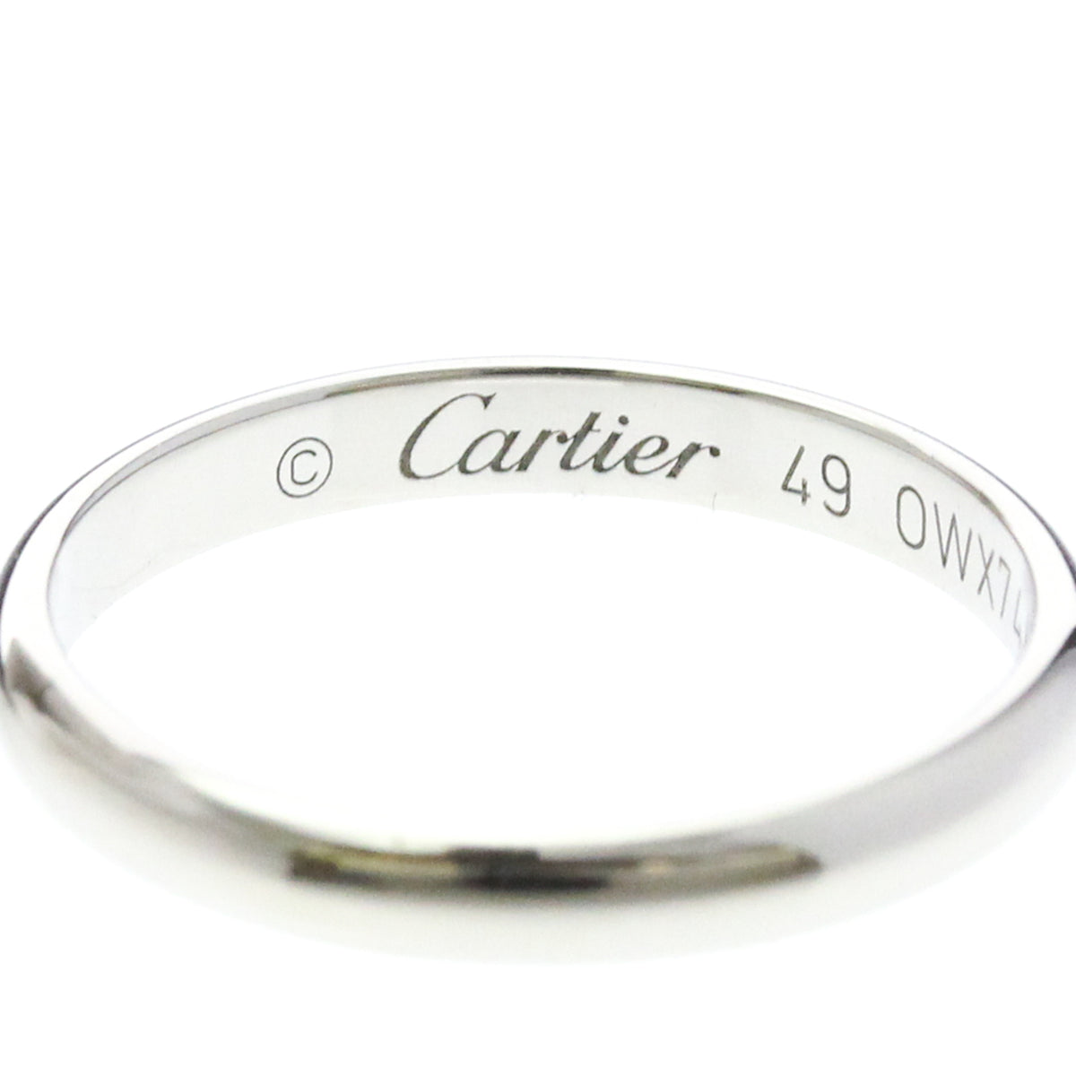 Cartier 1895 Wedding Band Platinum Silver Platinum Ring Jewelry (Pre-Owned)