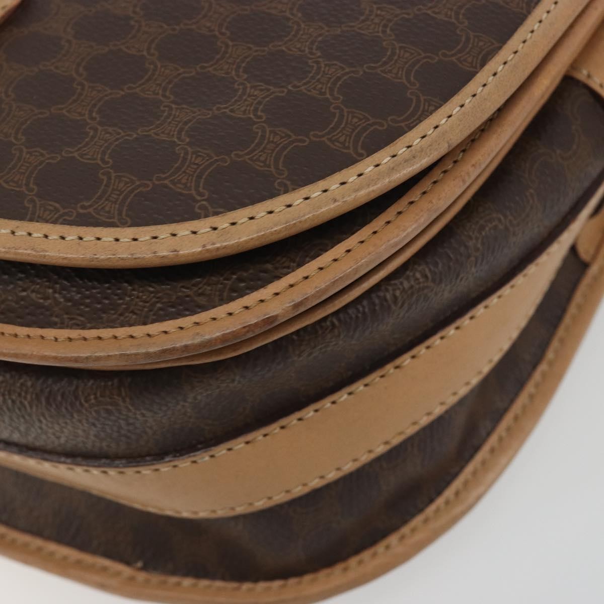 Celine Macadam Canvas Brown Canvas Shoulder Bag Bag (Pre-Owned)
