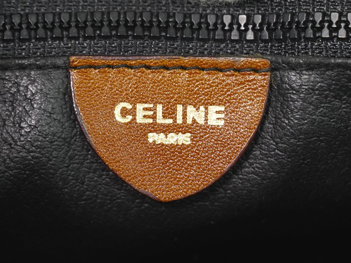 Celine Vintage Leather Black Leather Shoulder Bag Bag (Pre-Owned)