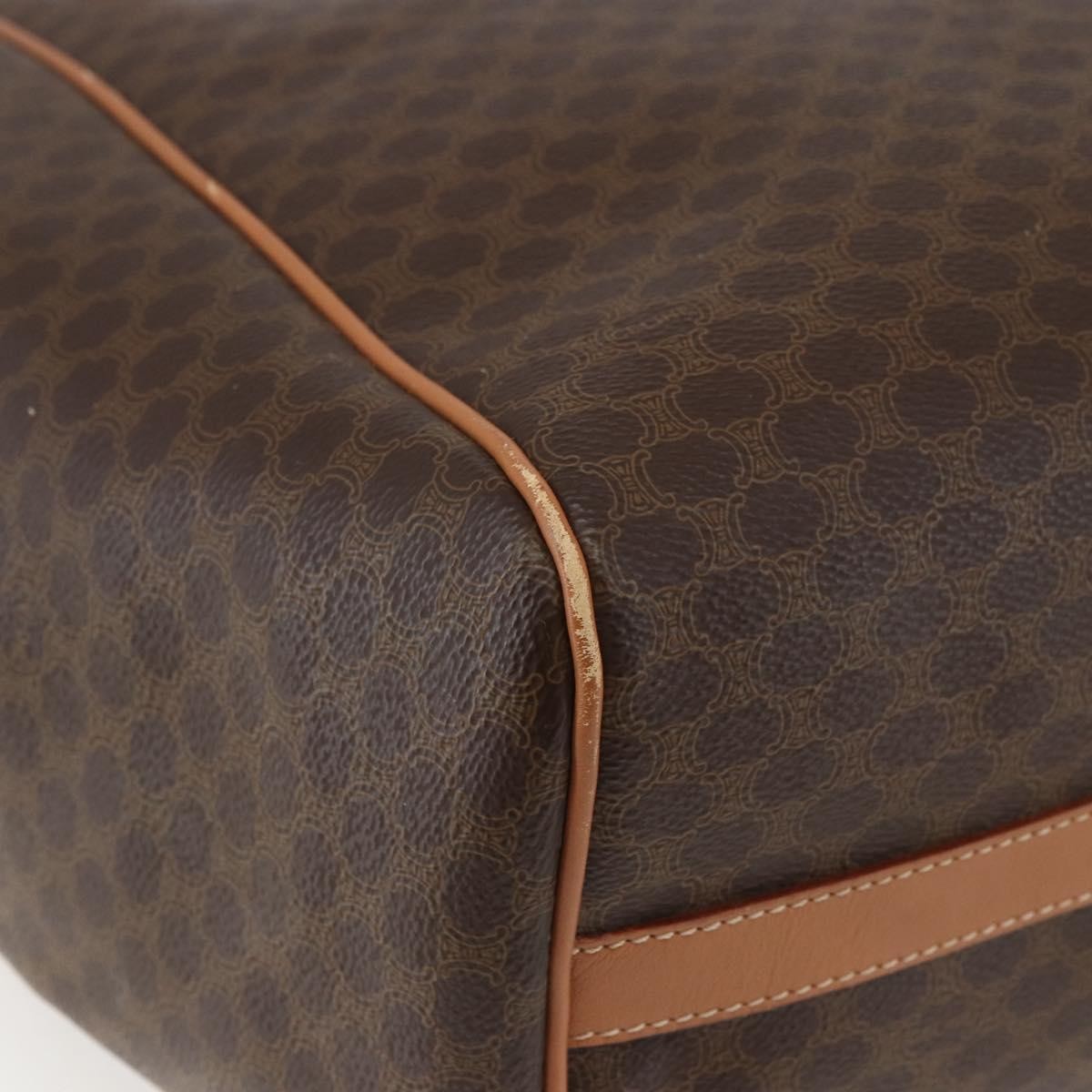 Celine Vintage Macadam Canvas And Leather Brown Canvas Shoulder Bag Bag (Pre-Owned)
