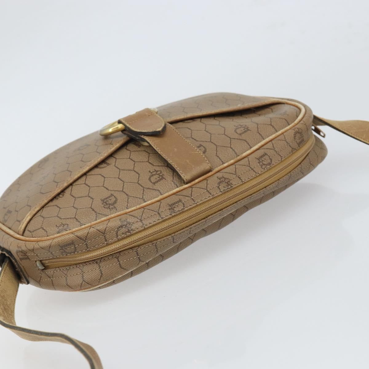 Christian Dior Vintage Honeycomb Canvas And Leather Beige Canvas Shoulder Bag Bag (Pre-Owned)