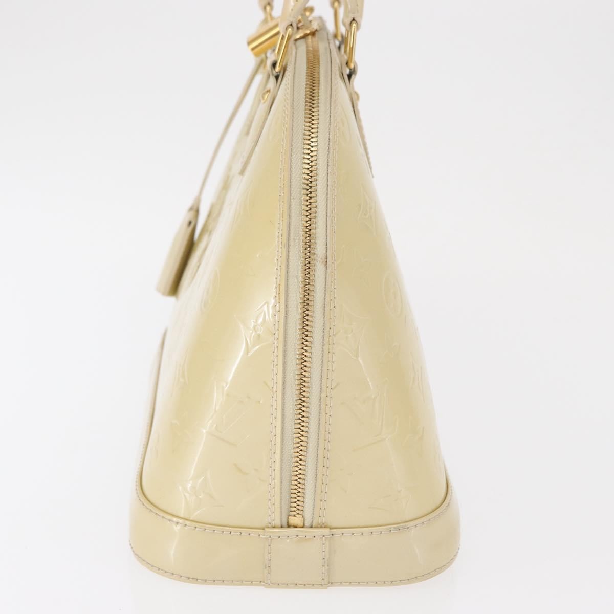 Louis Vuitton Alma Monogram Vernis Beige Patent_Leather Handbag (Pre-Owned)