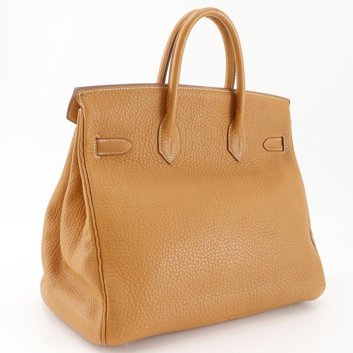 Hermes Kelly Brown Fjord With Gold Hardware Beige Leather Handbag (Pre-Owned)