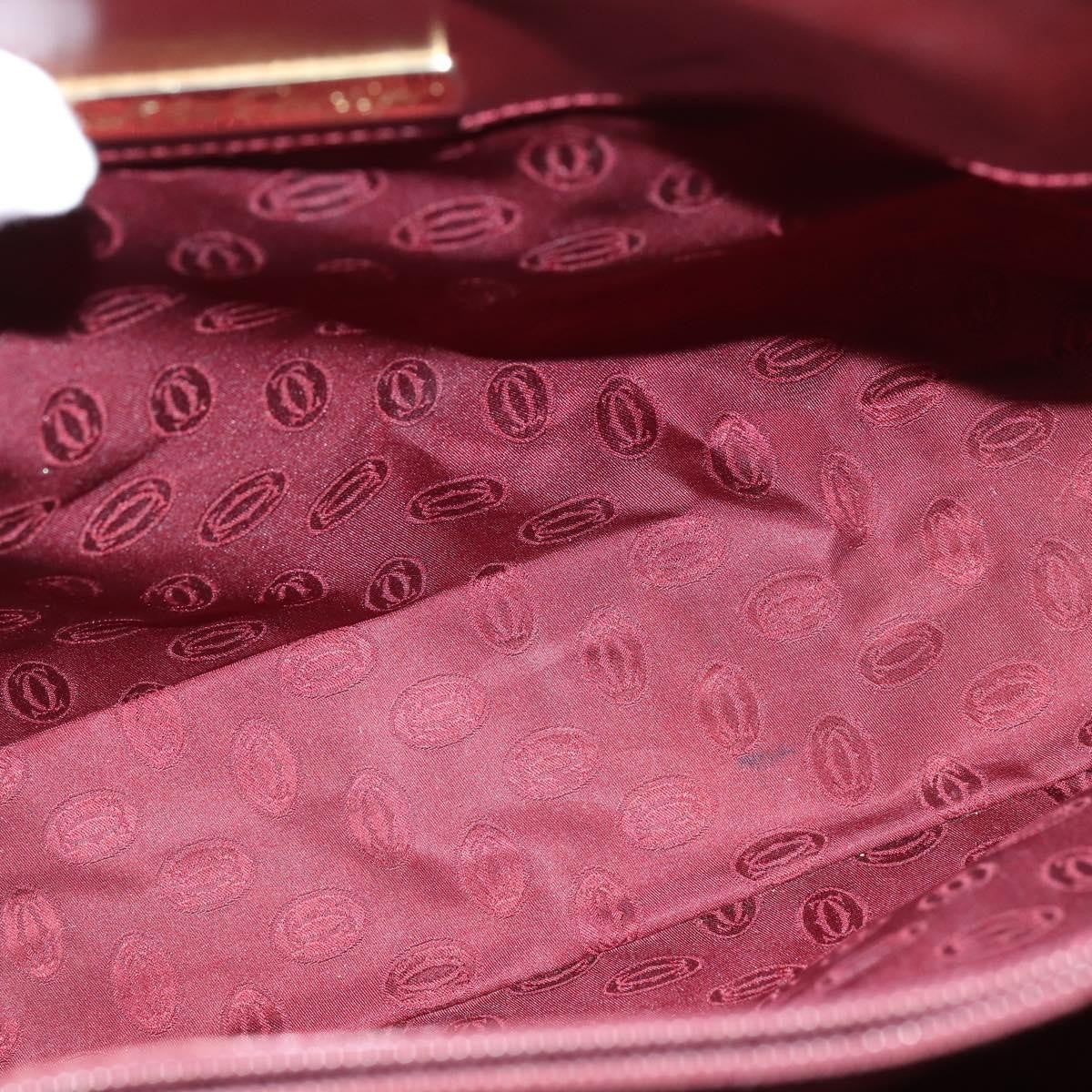 Cartier Must De Cartier Leather Burgundy Leather Shoulder Bag Bag (Pre-Owned)