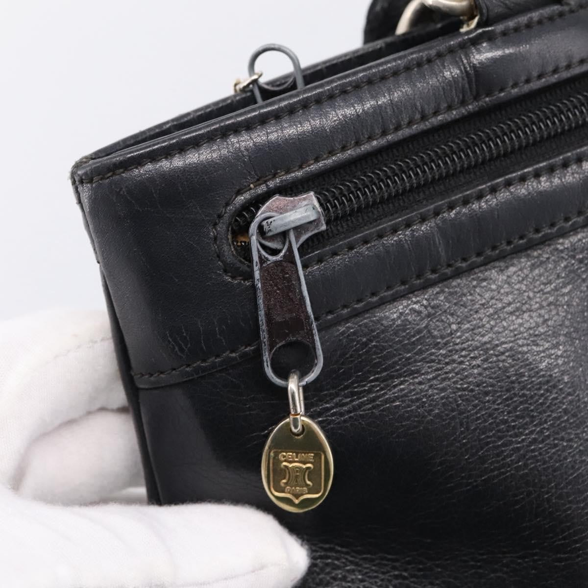 Celine Tote Leather Black Leather Tote Bag Bag (Pre-Owned)