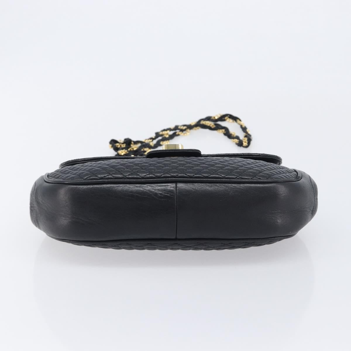 Bally Vintage Quilted Leather Black Leather Shoulder Bag Bag (Pre-Owned)