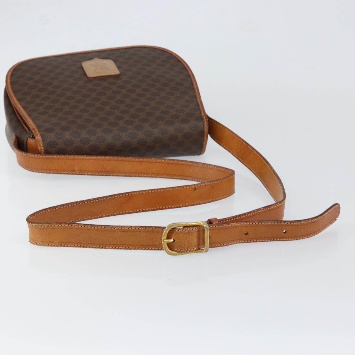 Celine Macadam Shoulder Pvc Leather Brown Canvas Shoulder Bag Bag (Pre-Owned)