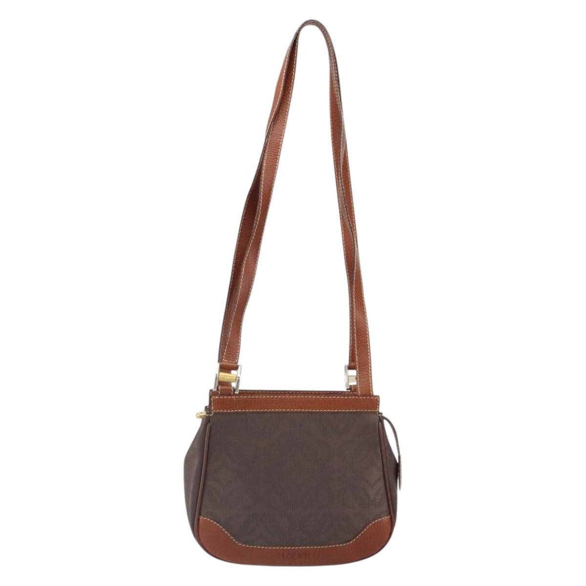 Loewe Anagram Pvc Leather Brown Pvc Shoulder Bag Bag (Pre-Owned)