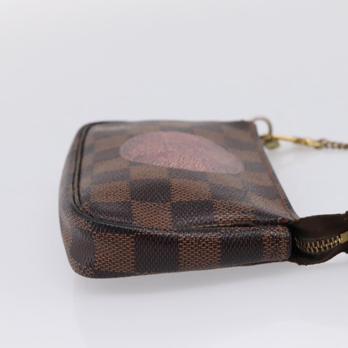 Louis Vuitton Mini Pochette Accessoires Damier Canvas Brown Canvas Clutche & Pouche Bag (Pre-Owned)