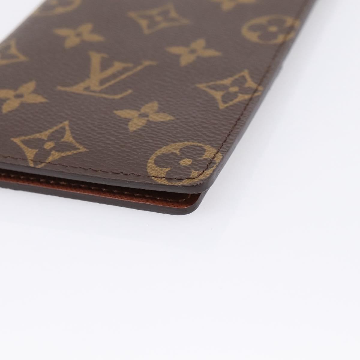 Louis Vuitton Porte Valeurs Checkbook Monogram Canvas Brown Canvas Wallets Accessory (Pre-Owned)