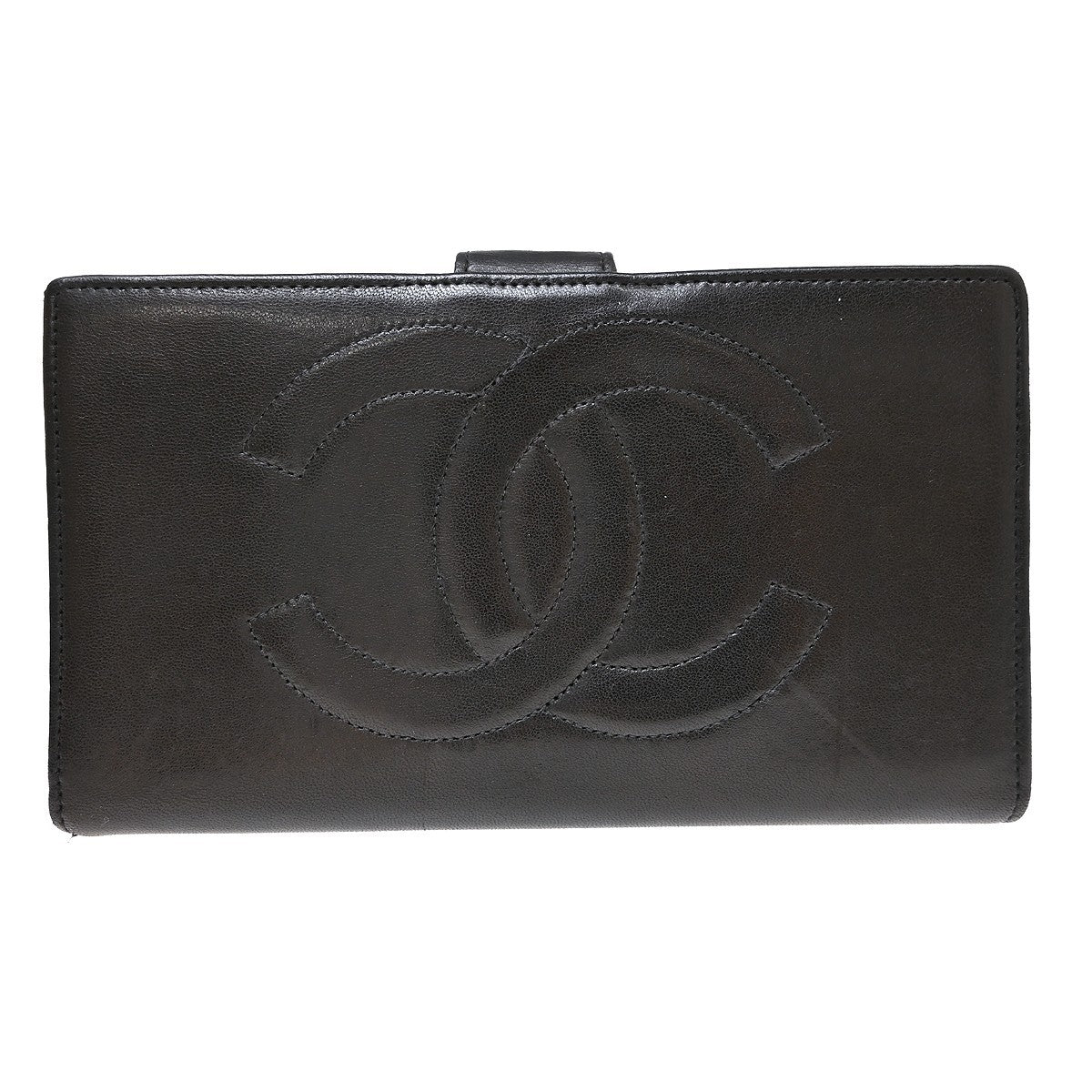 Chanel Timeless Cc French Lambskin Black Calfskin Wallets Accessory (Pre-Owned)