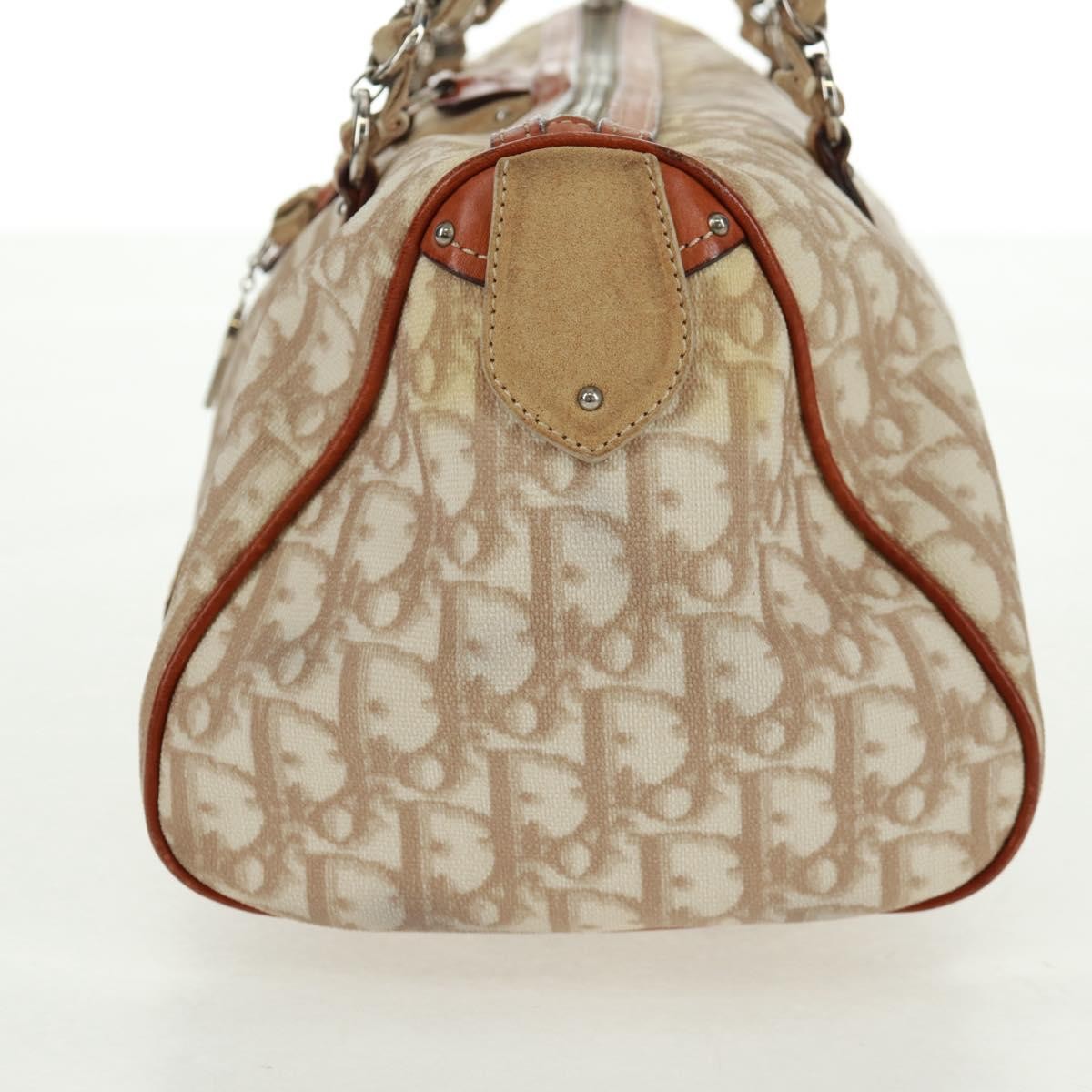 Christian Dior Vintage Trotter Romantique Boston Diorissimo Coated Canvas Beige Canvas Handbag (Pre-Owned)