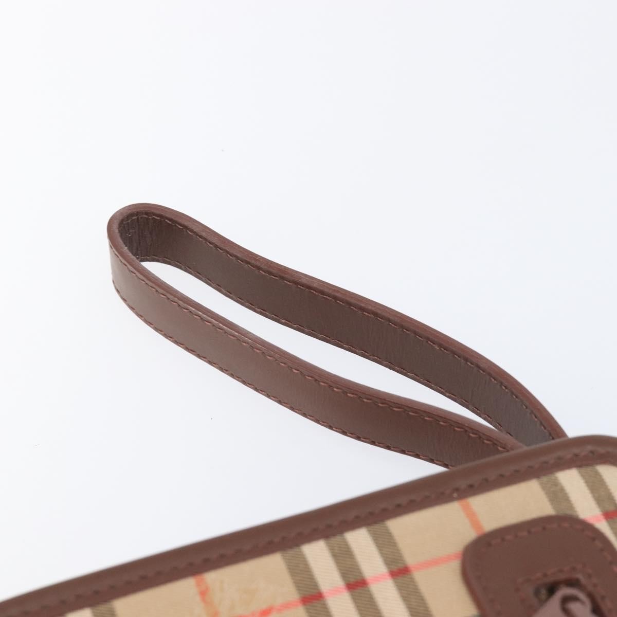 Burberry Nova Check Pochette Canvas Beige Canvas Clutche & Pouche Bag (Pre-Owned)