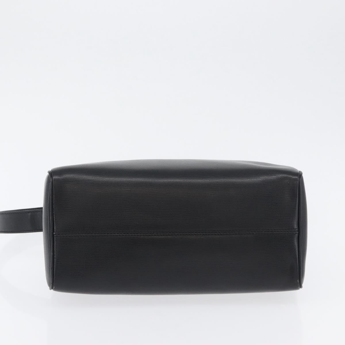 Celine Circle Logo Leather Black Leather Shoulder Bag Bag (Pre-Owned)