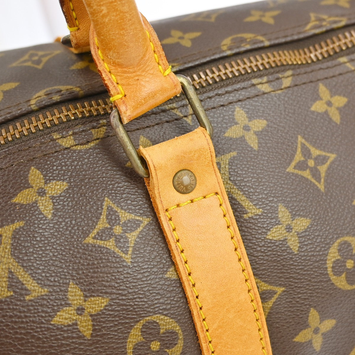 Louis Vuitton Keepall Bandouliere Monogram Canvas Brown Canvas Travel Bag Bag (Pre-Owned)