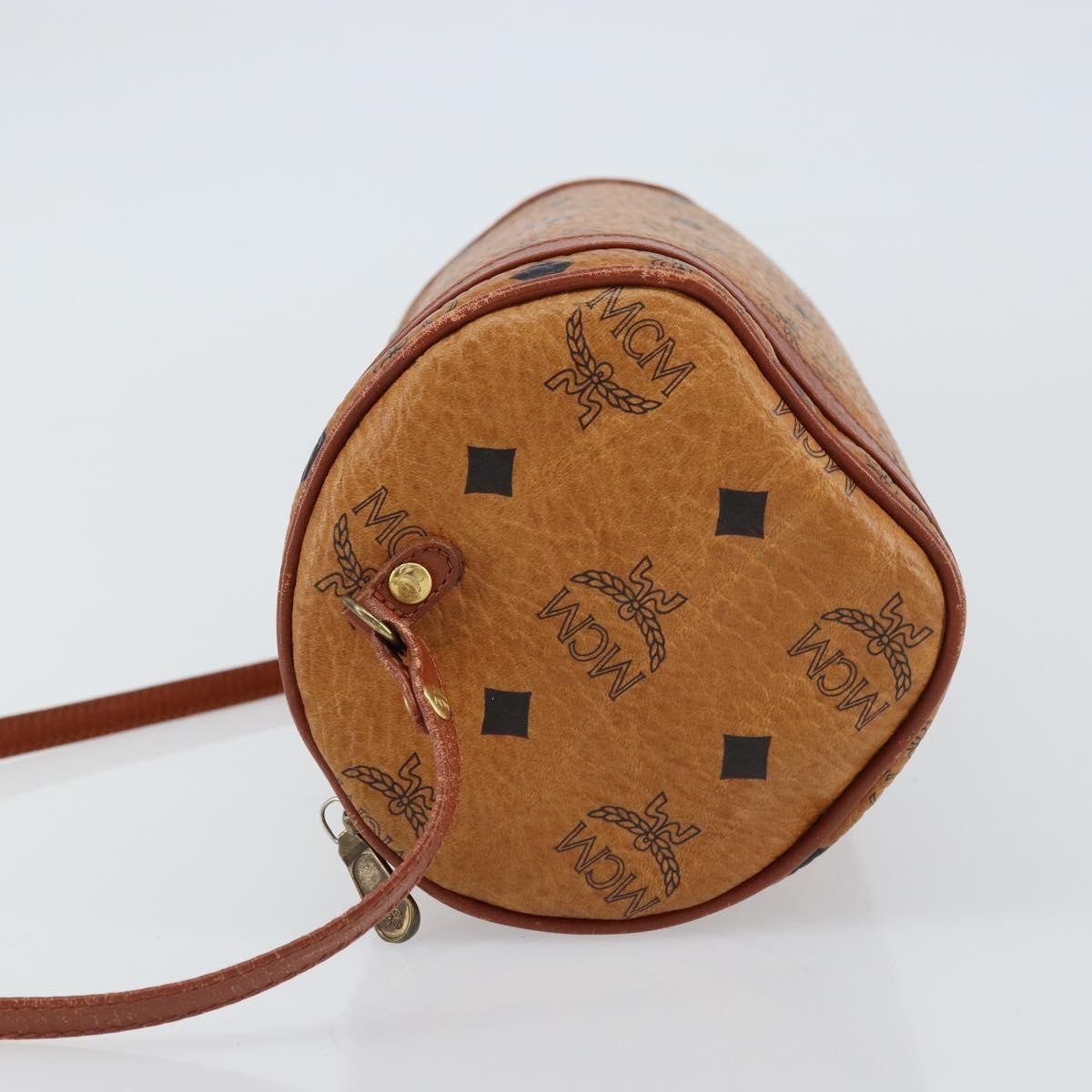 MCM Visetos Canvas And Leather Brown Canvas Shoulder Bag Bag (Pre-Owned)