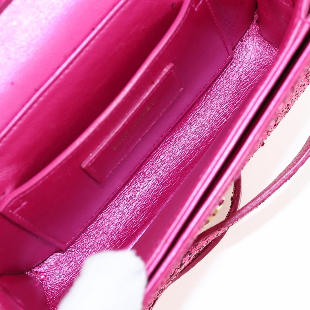 Saint Laurent Lulu Bunny Glitter Pink Leather Shoulder Bag Bag (Pre-Owned)