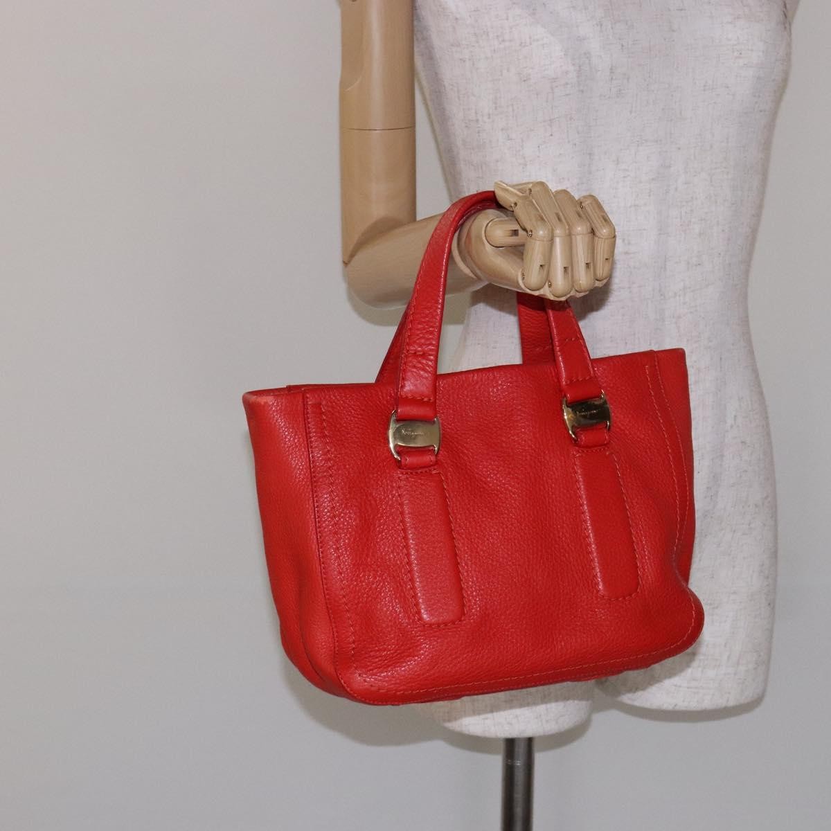 Salvatore Ferragamo Vala Leather Red Leather Bag (Pre-Owned)