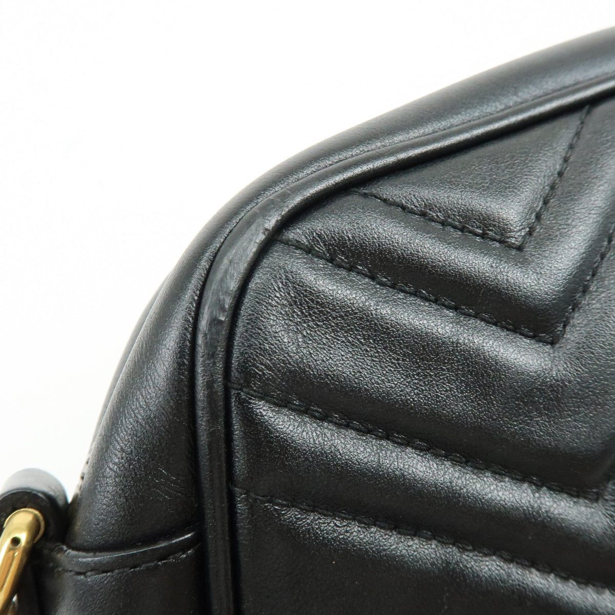 Gucci Gg Marmont Matelasse Leather Black Leather Shoulder Bag Bag (Pre-Owned)