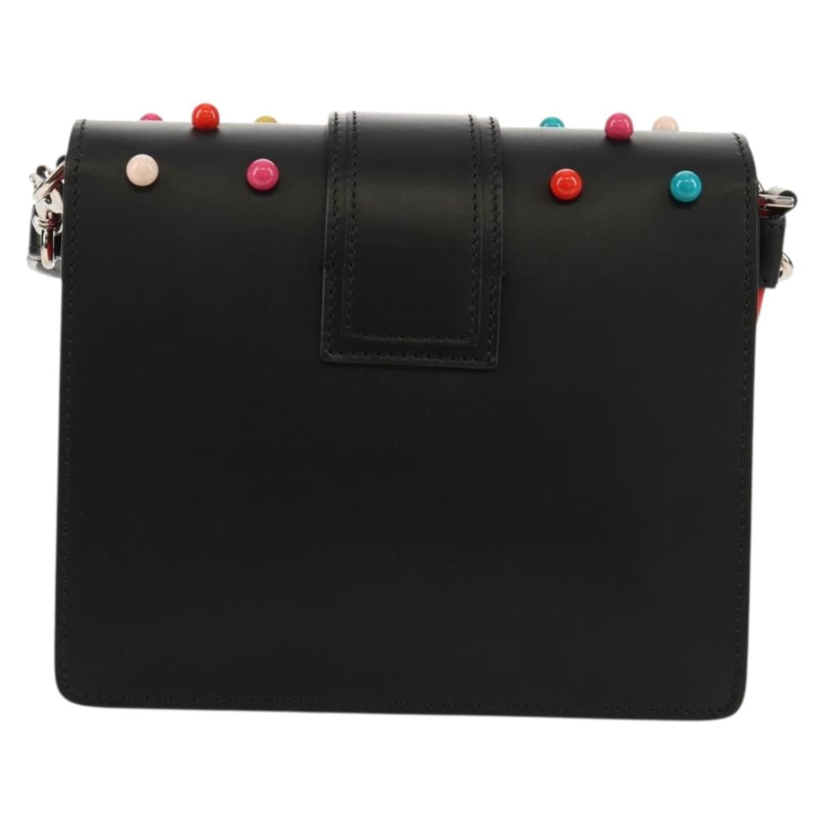 Valentino Garavani Vintage Leather Black Leather Shoulder Bag Bag (Pre-Owned)