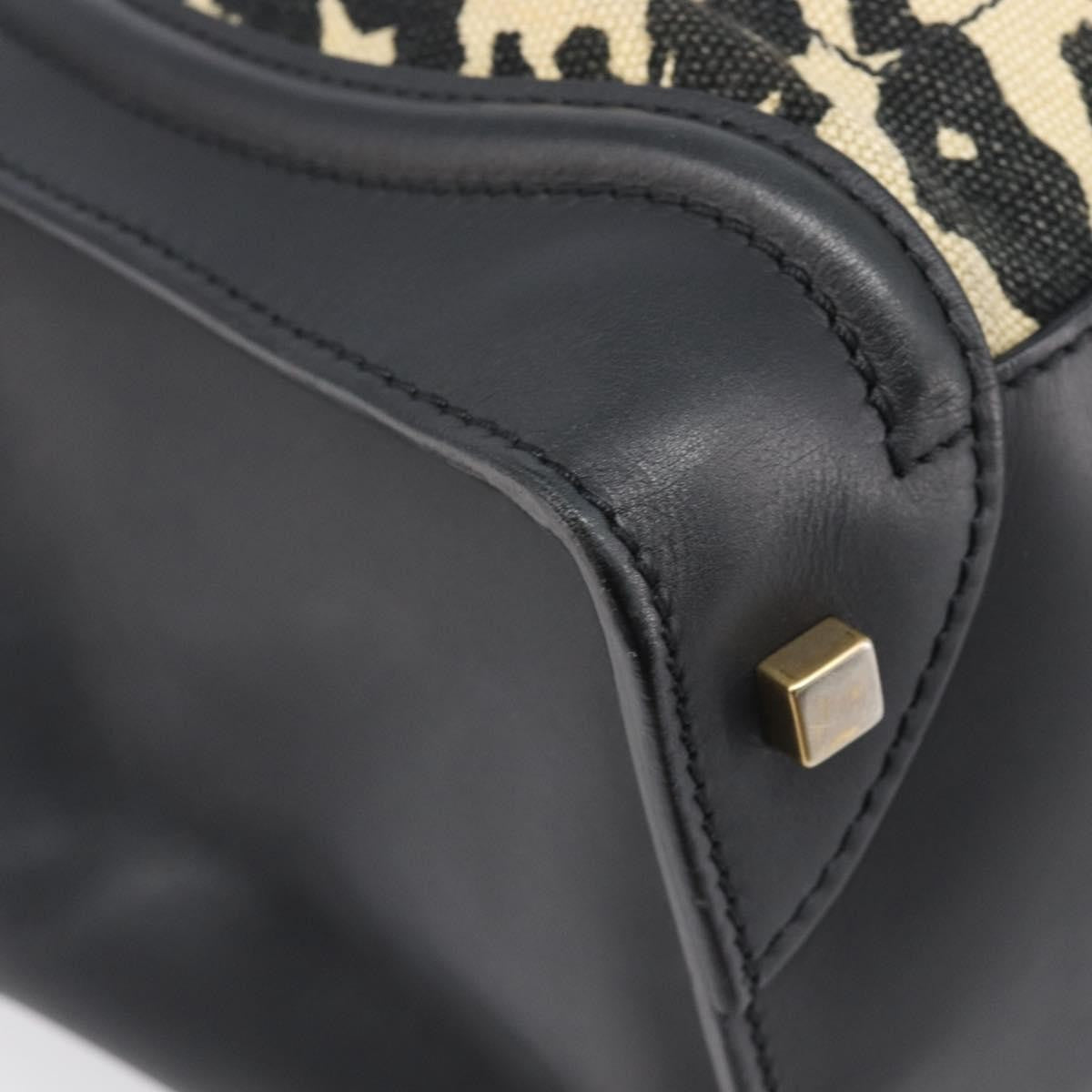 Celine Luggage Printed Canvas And Leather Black Leather Handbag (Pre-Owned)