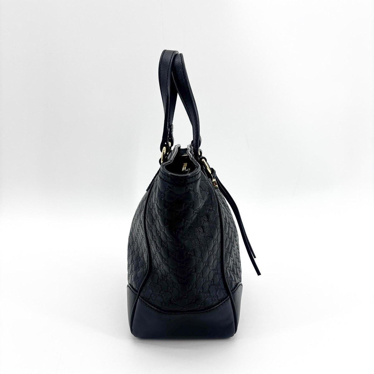 Gucci Bree Microguccissima Leather Black Leather Tote Bag Bag (Pre-Owned)