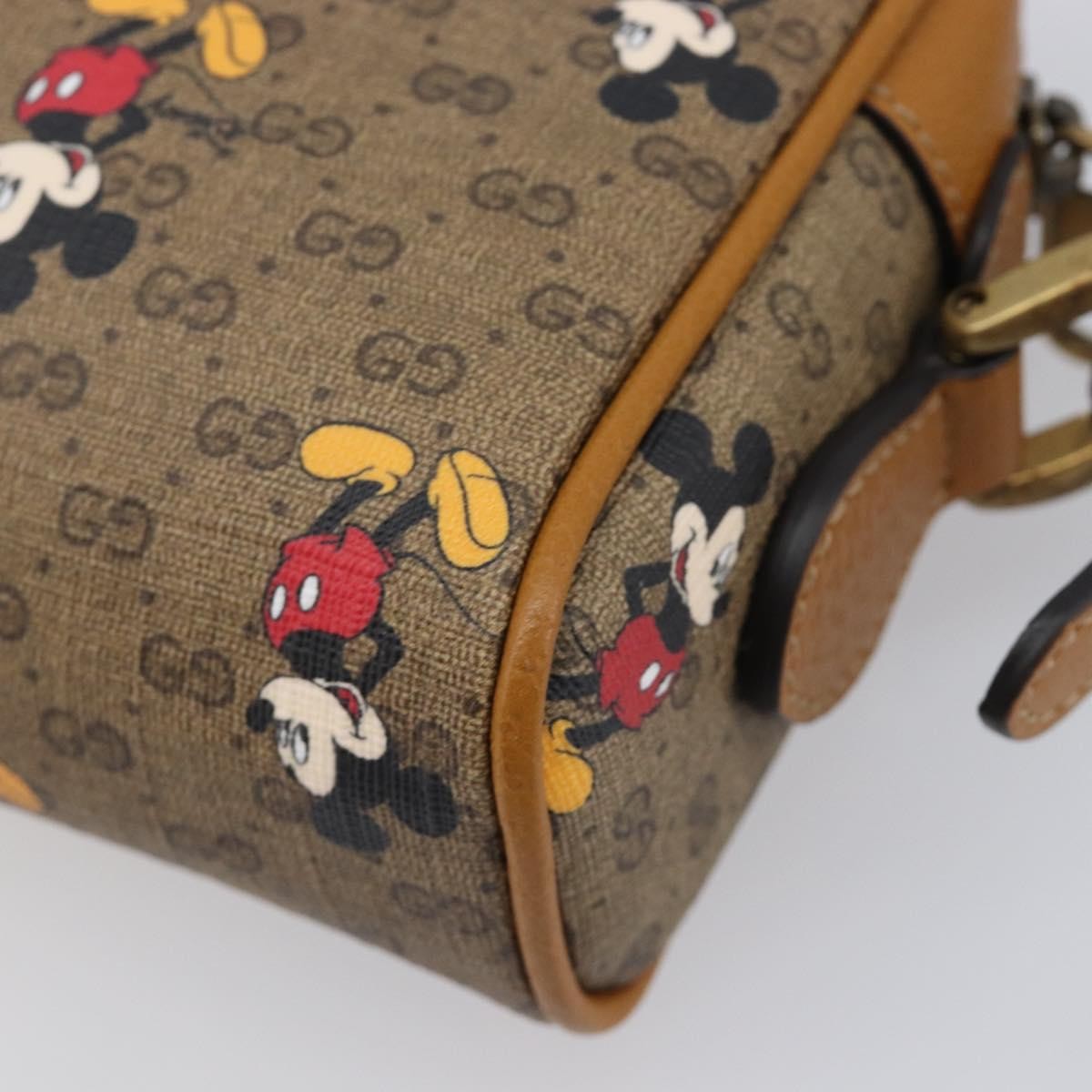 Gucci Disney Mickey Mouse Printed Mini Gg Coated Canvas Beige Canvas Backpack Bag (Pre-Owned)