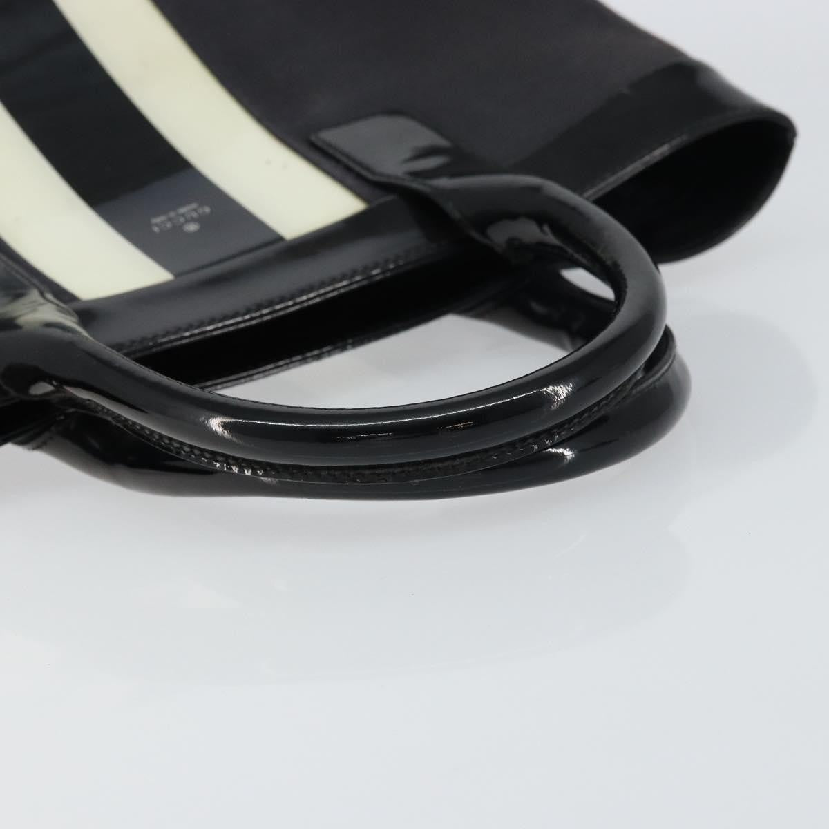 Gucci Vintage Tote Canvas Black Canvas Tote Bag Bag (Pre-Owned)