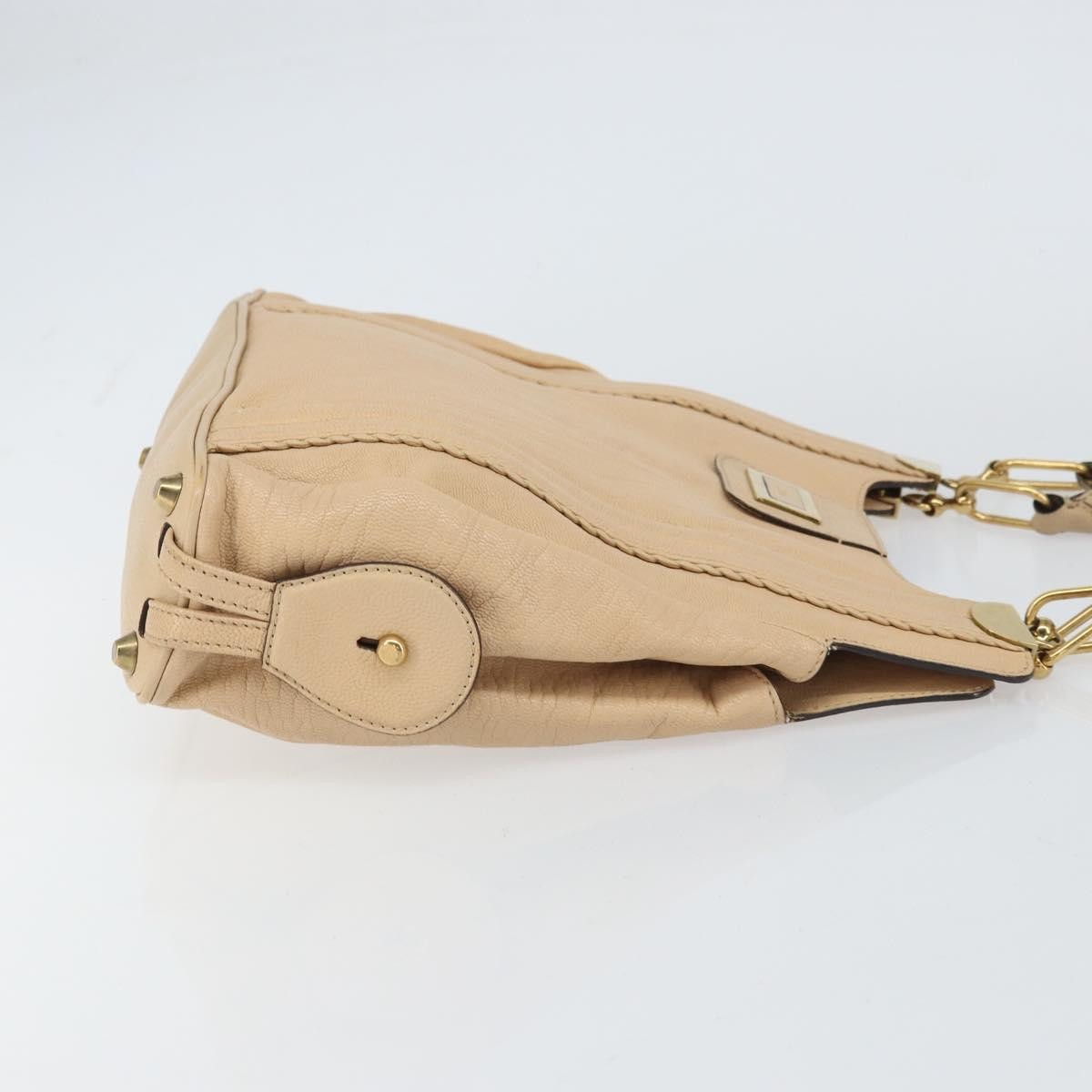 Chloe Vintage Leather Beige Leather Tote Bag Bag (Pre-Owned)