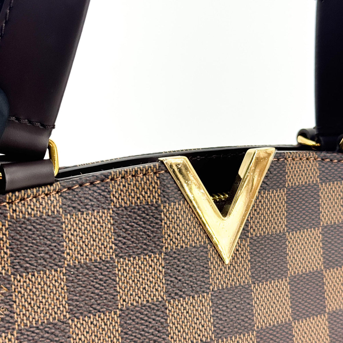 Louis Vuitton Kensington Bowling Damier Brown Canvas Handbag (Pre-Owned)