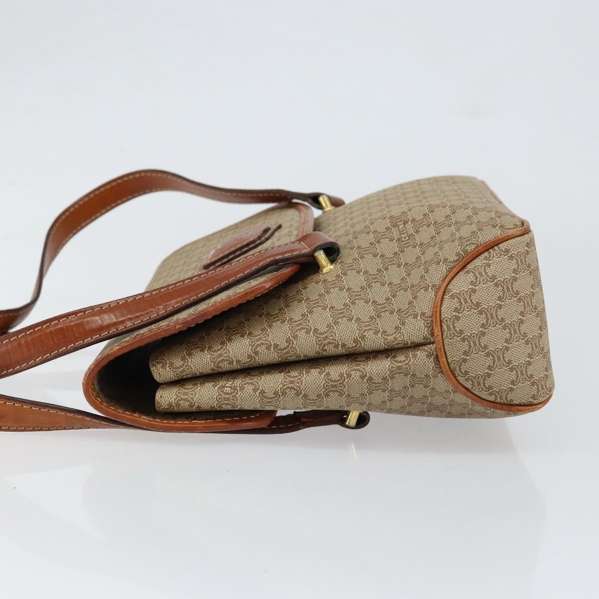 Celine Vintage Macadam Canvas And Leather Beige Canvas Handbag (Pre-Owned)