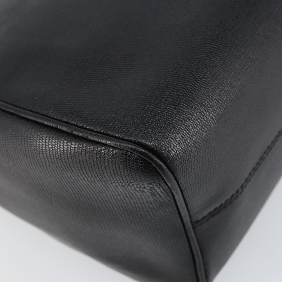 Celine Circle Logo Leather Black Leather Shoulder Bag Bag (Pre-Owned)