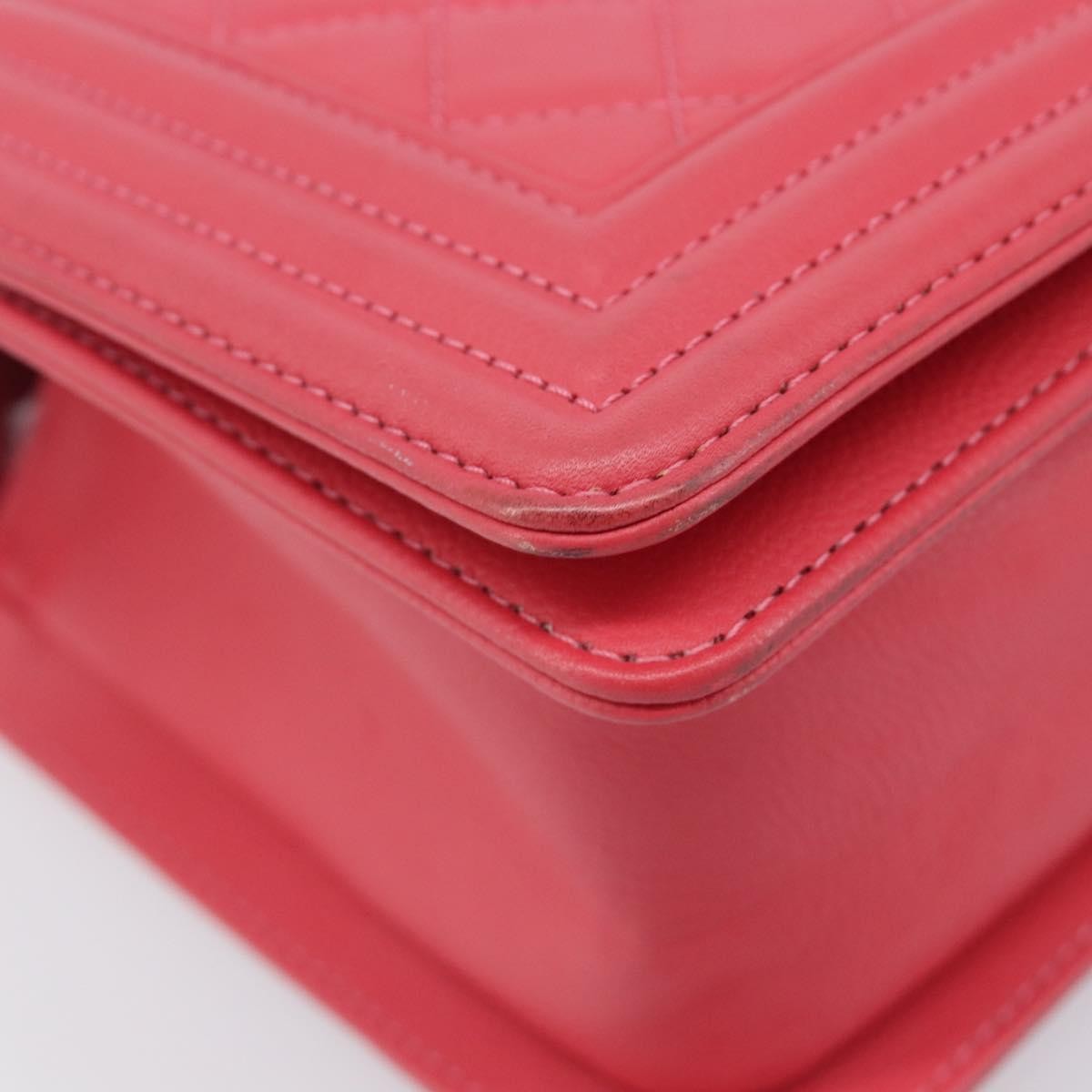 Chanel Boy Flap Quilted Lambskin Pink Leather Shoulder Bag Bag (Pre-Owned)