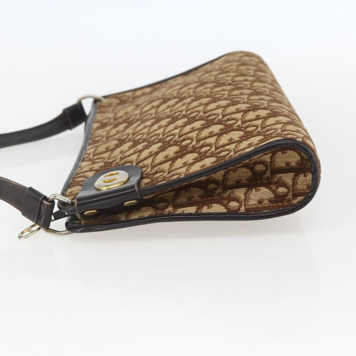 Christian Dior Vintage Cd Trotter Canvas Beige Canvas Shoulder Bag Bag (Pre-Owned)