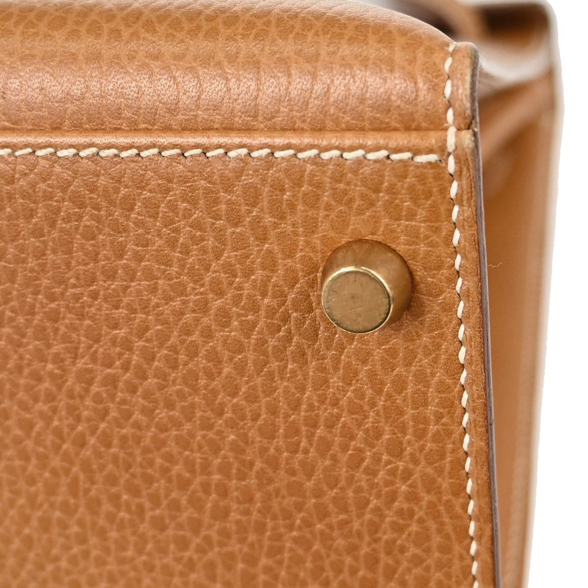 Hermes Kelly Brown Ardennes With Gold Hardware Brown Leather Handbag (Pre-Owned)