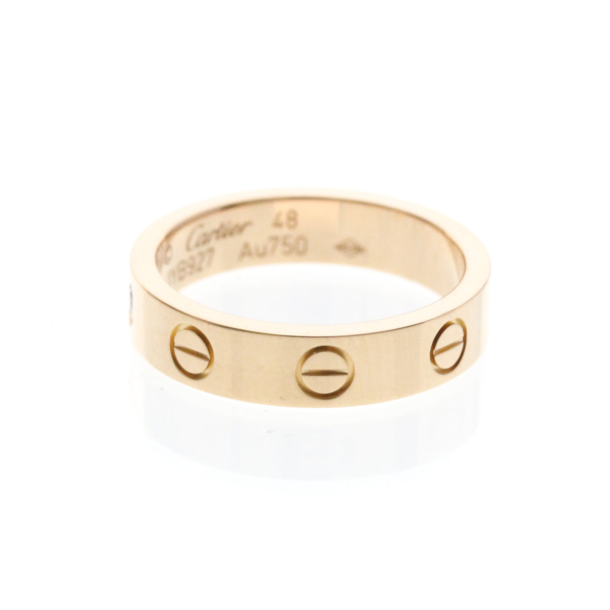 Cartier Love Wedding Band 1 Diamond 18K Rose Gold With Diamond Gold Pink_Gold Ring Jewelry (Pre-Owned)