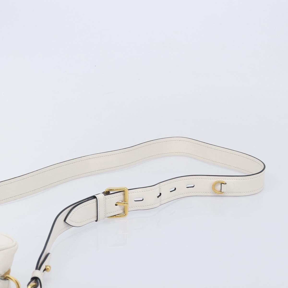 Prada Mirage Camera Leather White Leather Handbag (Pre-Owned)