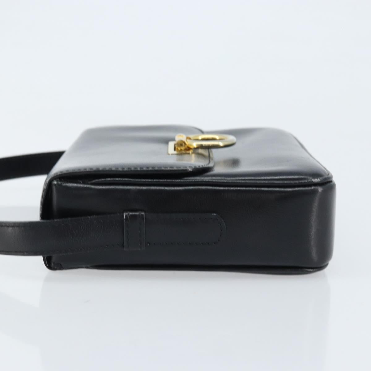 Celine Shoulder Leather Black Leather Shoulder Bag Bag (Pre-Owned)