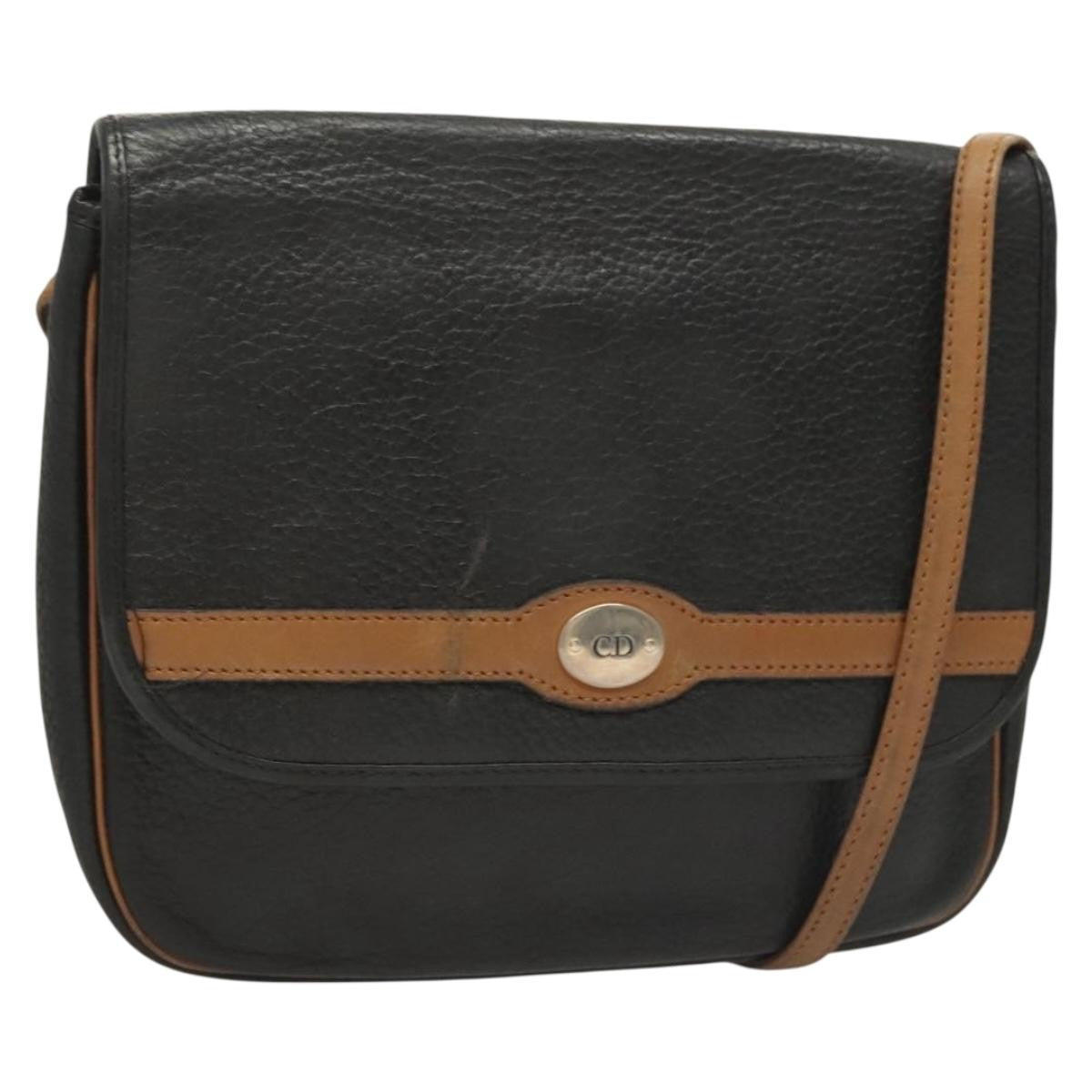 Christian Dior Vintage Trotter Leather Black Leather Clutche & Pouche Bag (Pre-Owned)